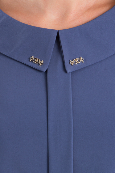 Блуза Нежная классика (синий) Б1368-1