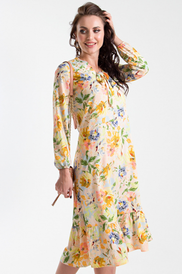 Платье Тиана (лимонные цветы) П1281-15