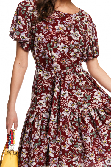 Платье "Фантазия" (бордо, цветы) П2122